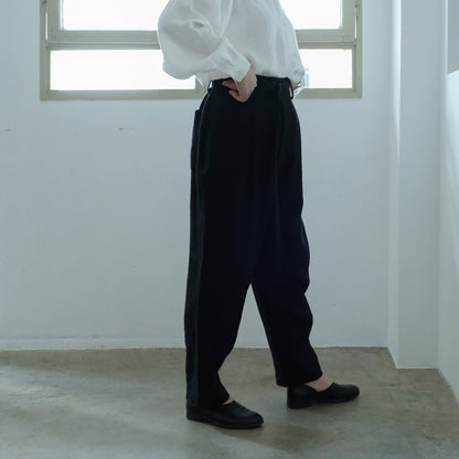 ［SALUÉ］エッグパンツC／ヘリンボーンリネン