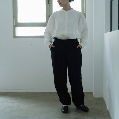 ［SALUÉ］エッグパンツC／ヘリンボーンリネン