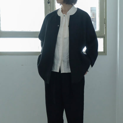 ［SALUÉ］エッグパンツC／ヘリンボーンリネン