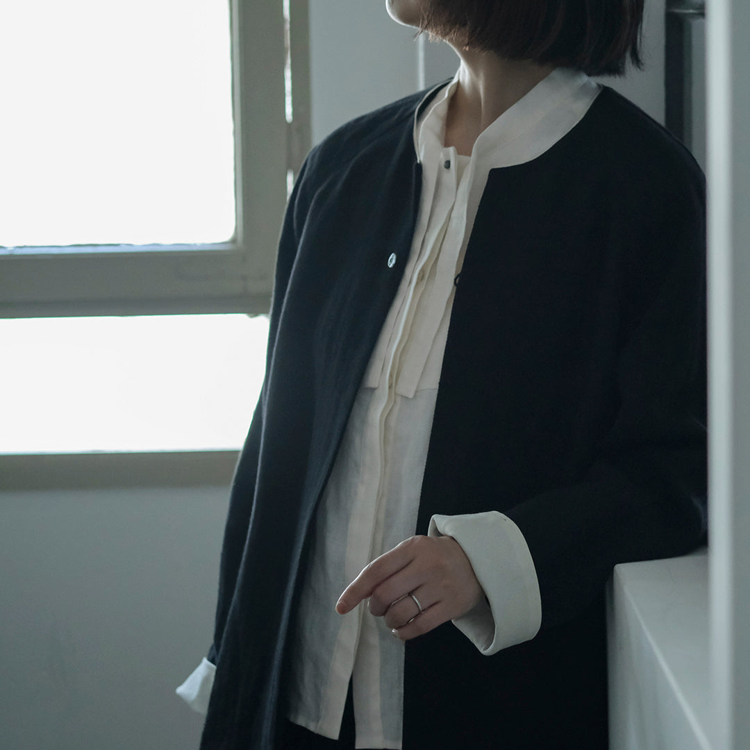 SALUÉ／ボウカラーシャツ／ライトウェイトリネン