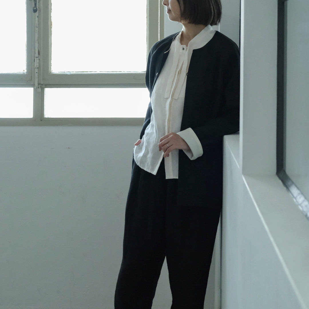 SALUÉ／ボウカラーシャツ／ライトウェイトリネン