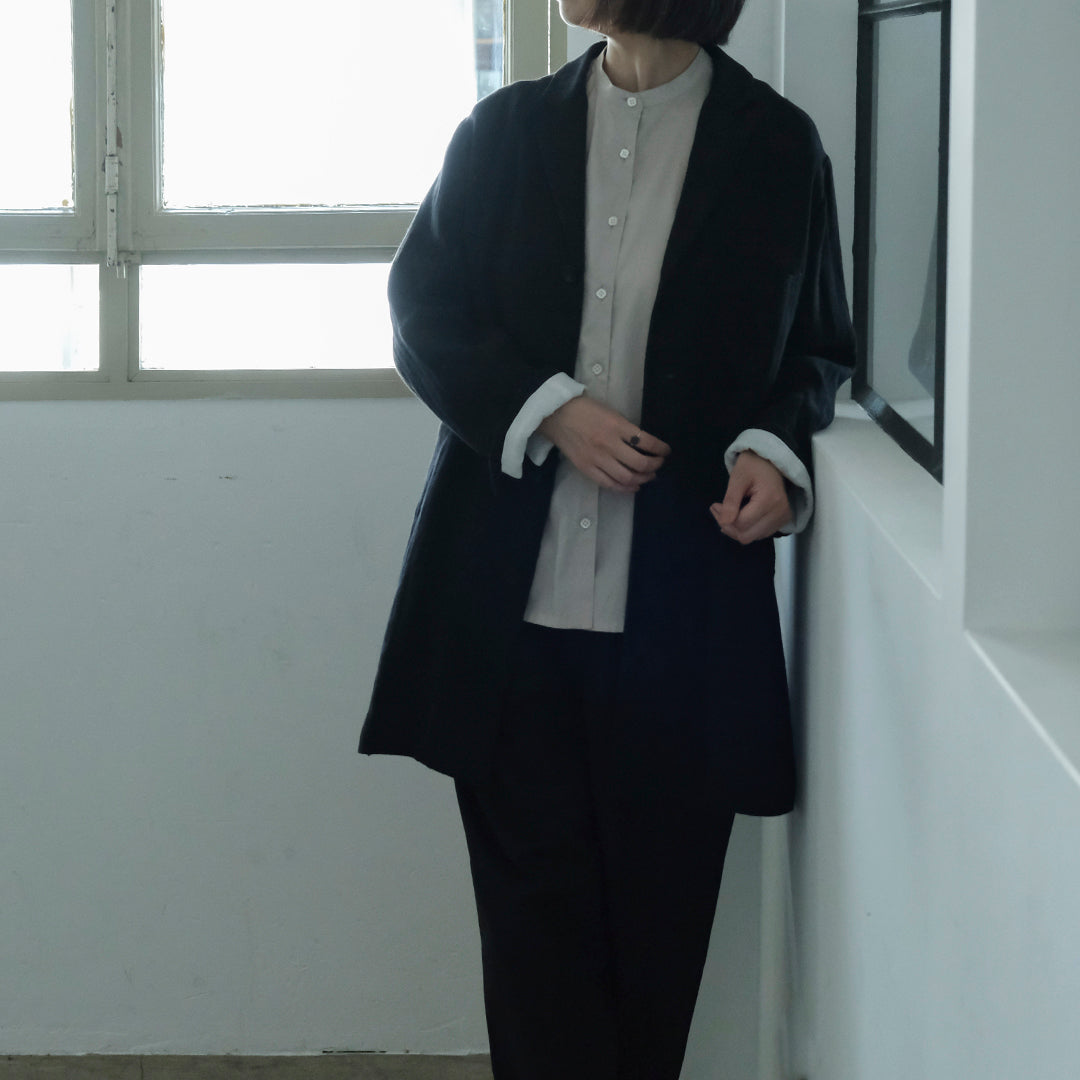 ［SALUÉ］エッグパンツC／ヘリンボーンリネン