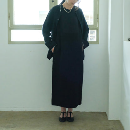 ［SALUÉ］ノーカラージャケット／ヘリンボーンリネンformal