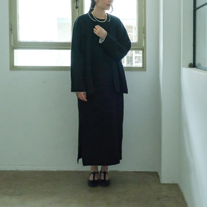 ［SALUÉ］ノーカラージャケット／ヘリンボーンリネンformal