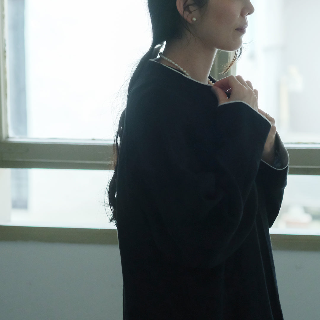 ［SALUÉ］ノーカラージャケット／ヘリンボーンリネンformal