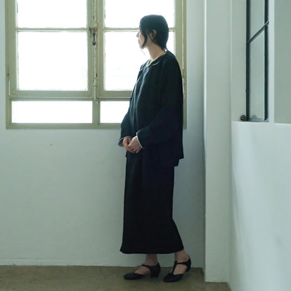 ［SALUÉ］ノーカラージャケット／ヘリンボーンリネンformal