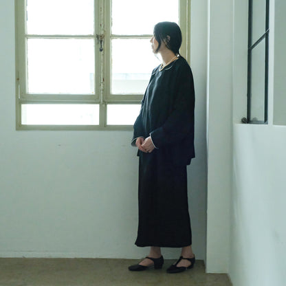 ［SALUÉ］ノーカラージャケット／ヘリンボーンリネンformal