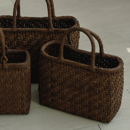 宮本工芸／【受注商品】山ぶどうかご　あじろ編みからみ手　小