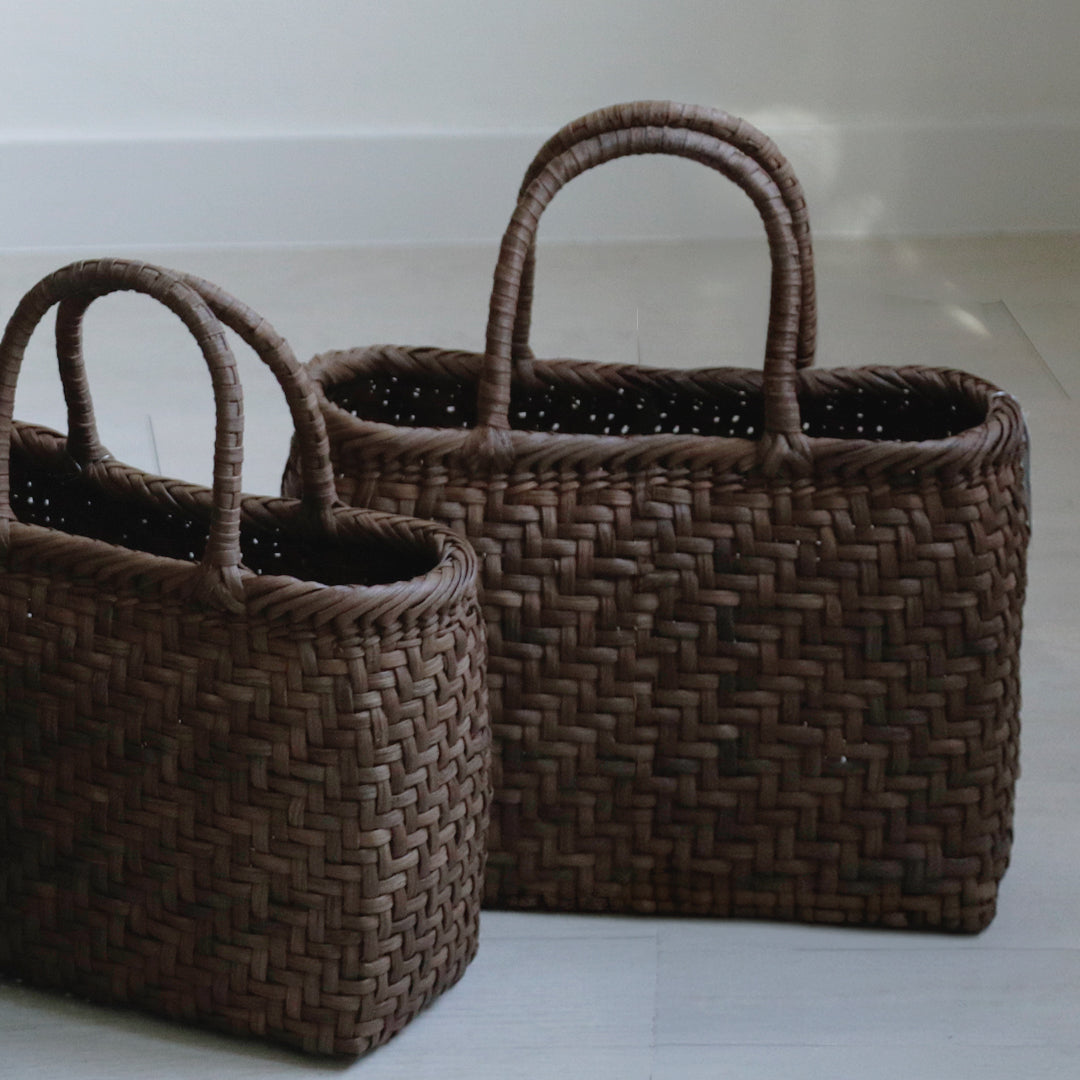宮本工芸／【受注商品】山ぶどうかご　あじろ編みからみ手　小