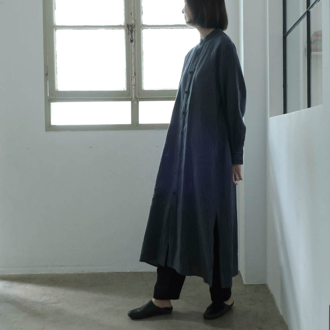 SALUÉ／バックピンタックドレス／ミッドウェイトリネン