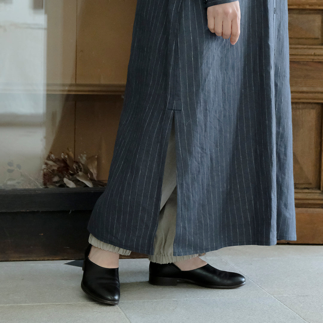 SALUÉ／バックピンタックドレス／ミッドウェイトリネン