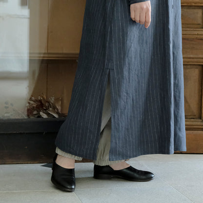 SALUÉ／バックピンタックドレス／ミッドウェイトリネン