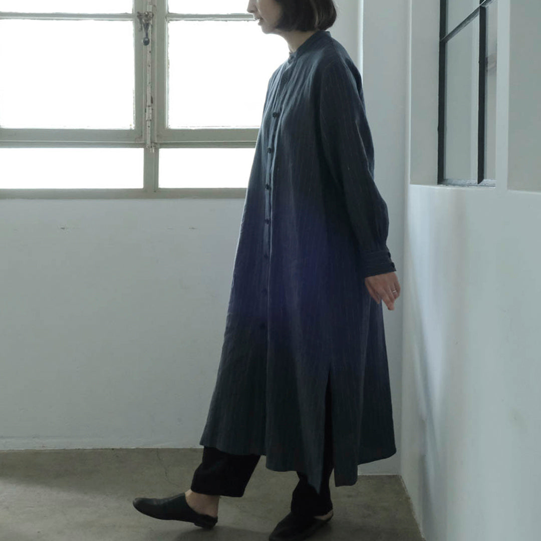 SALUÉ／バックピンタックドレス／ミッドウェイトリネン