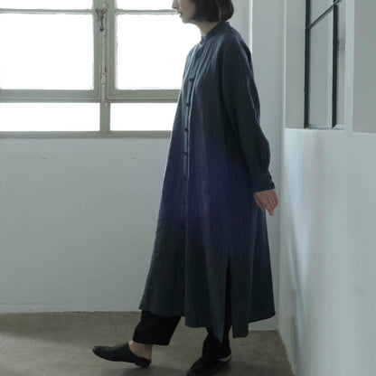 SALUÉ／バックピンタックドレス／ミッドウェイトリネン