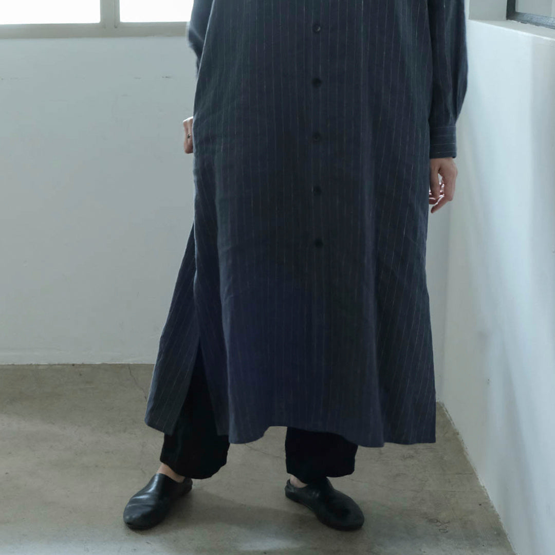 SALUÉ／バックピンタックドレス／ミッドウェイトリネン