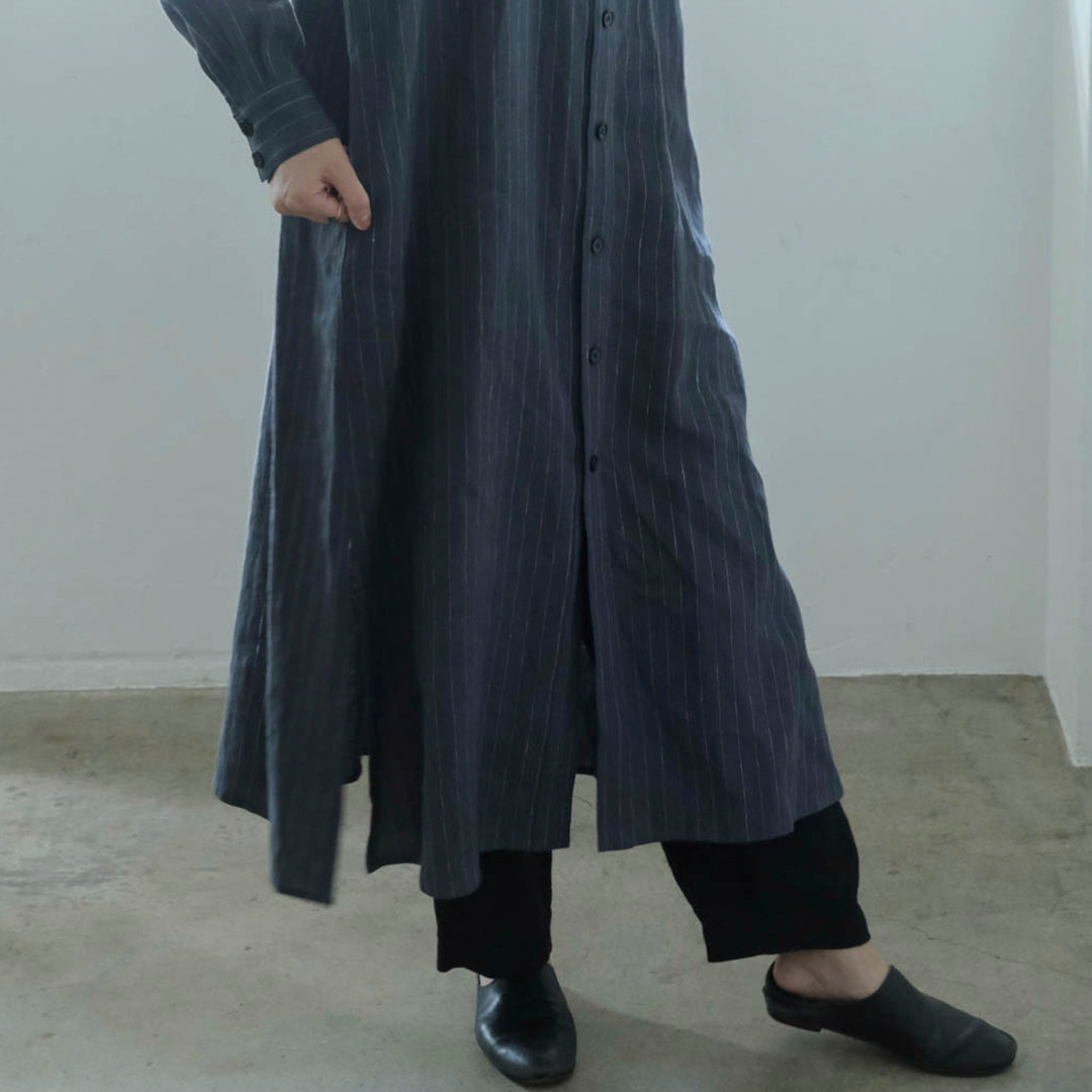 SALUÉ／バックピンタックドレス／ミッドウェイトリネン