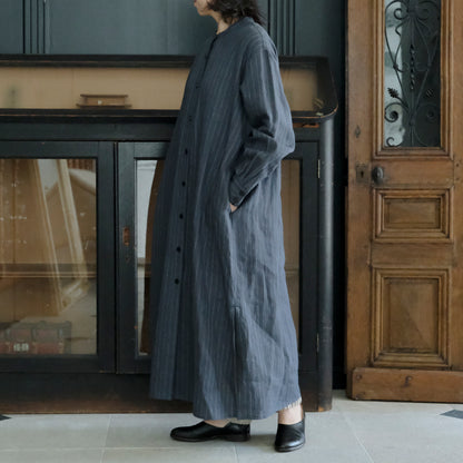 SALUÉ／バックピンタックドレス／ミッドウェイトリネン