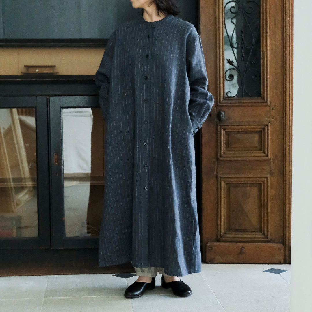 SALUÉ／バックピンタックドレス／ミッドウェイトリネン