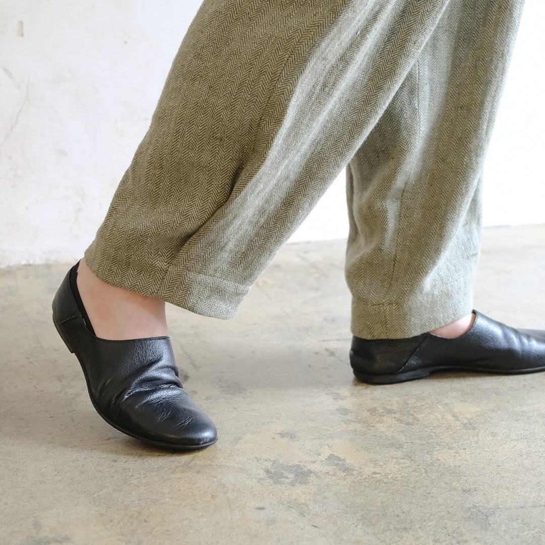 SALUÉ／【受注商品】エッグパンツA／ヘリンボーンリネン