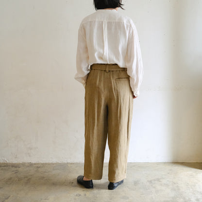 SALUÉ／【受注商品】エッグパンツA／ヘリンボーンリネン
