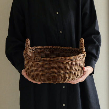 ［宮本工芸］両手つきの丸かご