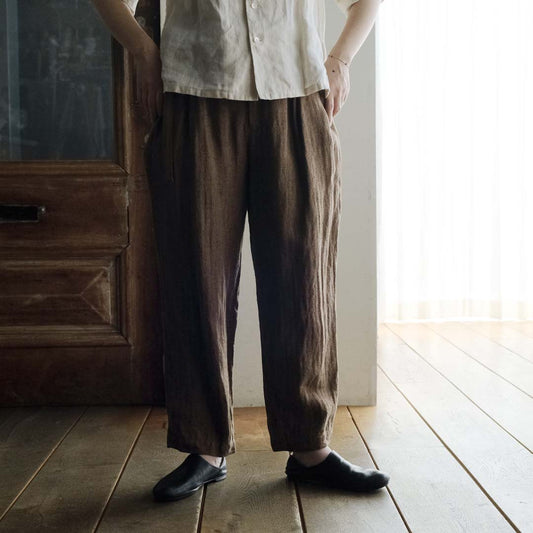 ［SALUÉ］エッグパンツC／ヘリンボーンリネン