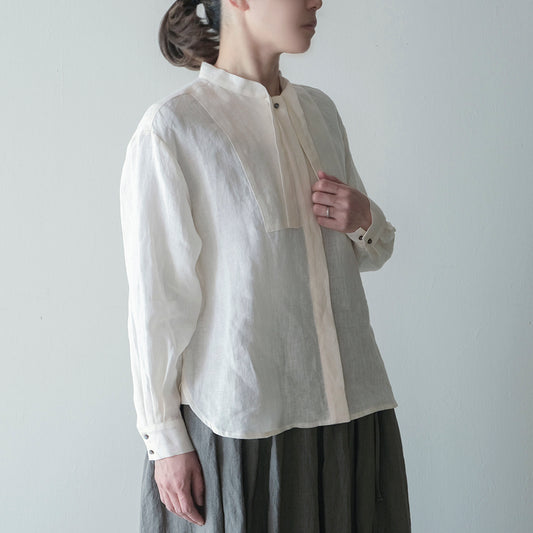 SALUÉ／ボウカラーシャツ／ライトウェイトリネン