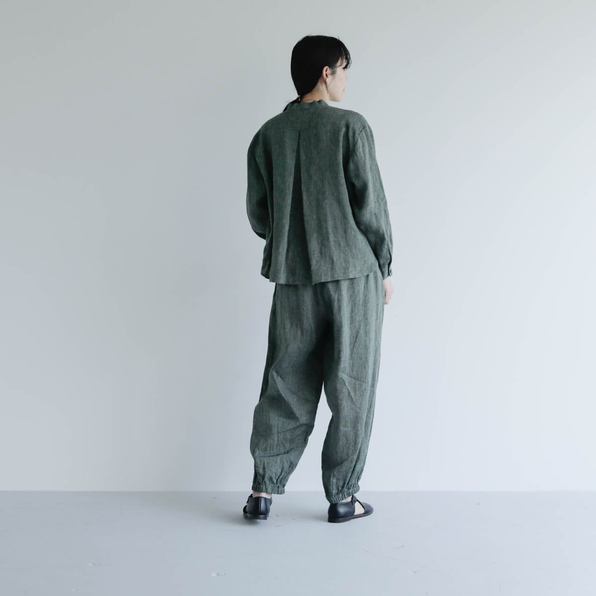 SALUÉ／ボウカラーシャツ／ライトウェイトリネン