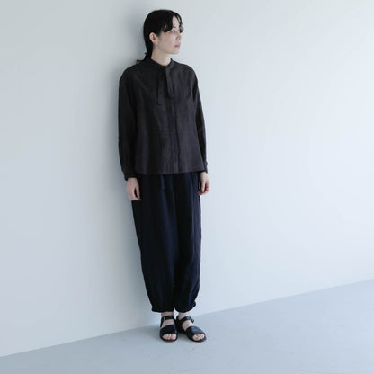 SALUÉ／ボウカラーシャツ／ライトウェイトリネン