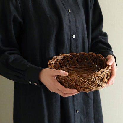 宮本工芸／あけびかご　ふたえ編み皿