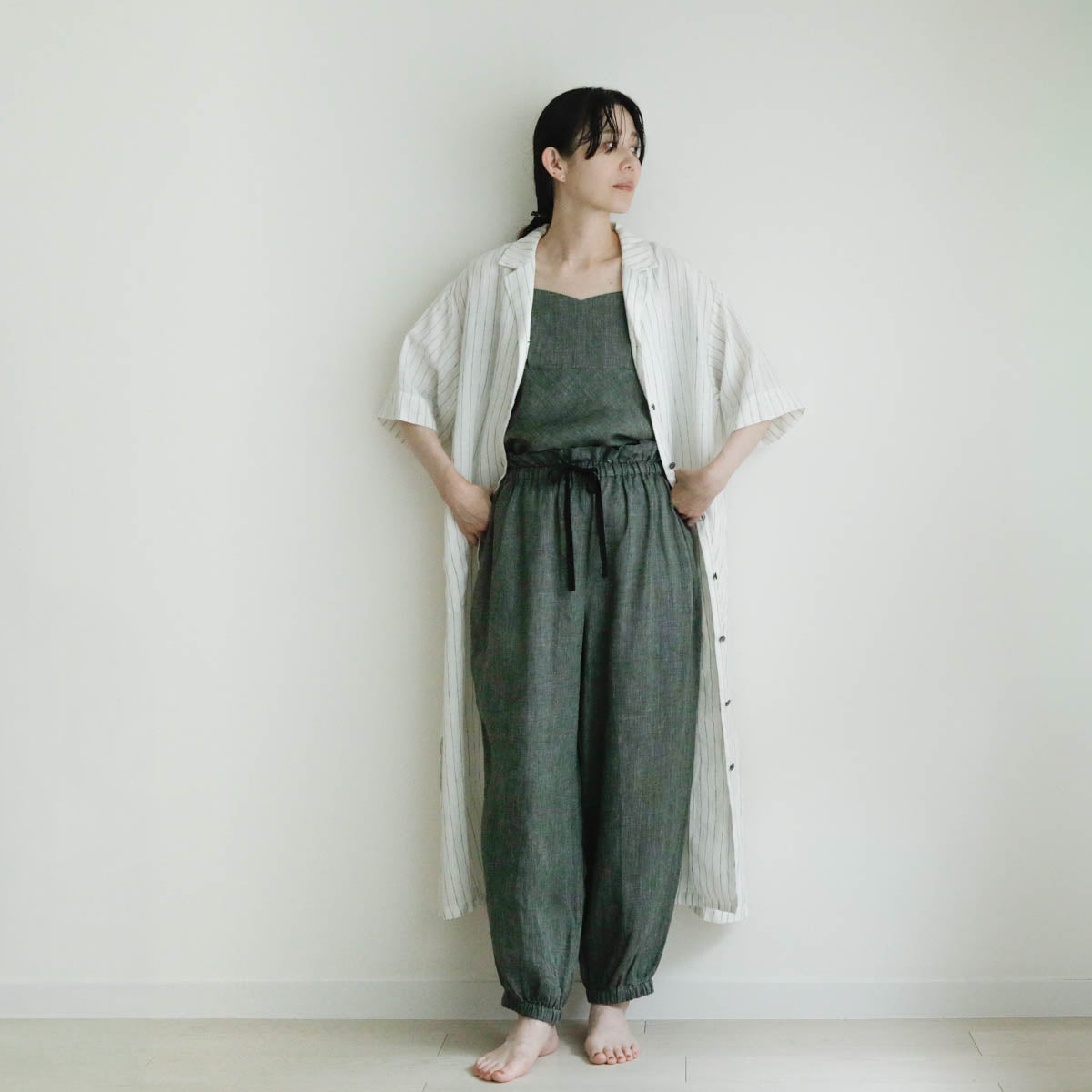 SALUÉ／ white labelリネンキャミソール