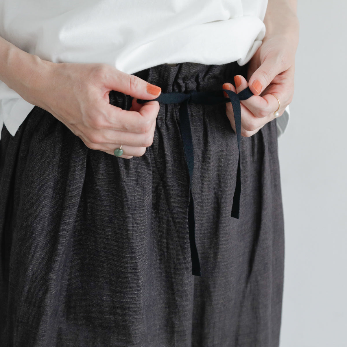SALUÉ／white label リネンロングペティパンツ