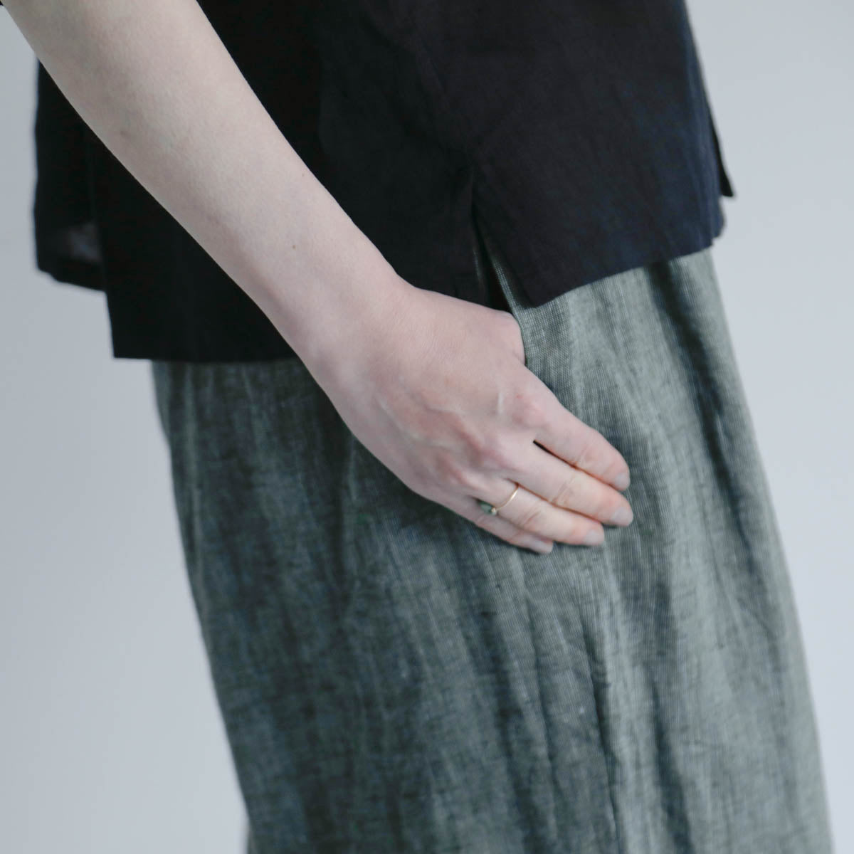 SALUÉ／white label リネンロングペティパンツ