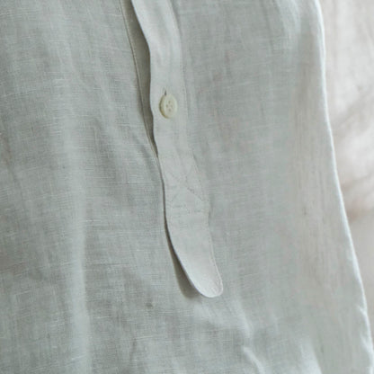 ［SALUÉ］バンドカラーハーフボタンシャツ／ライトウェイトリネン