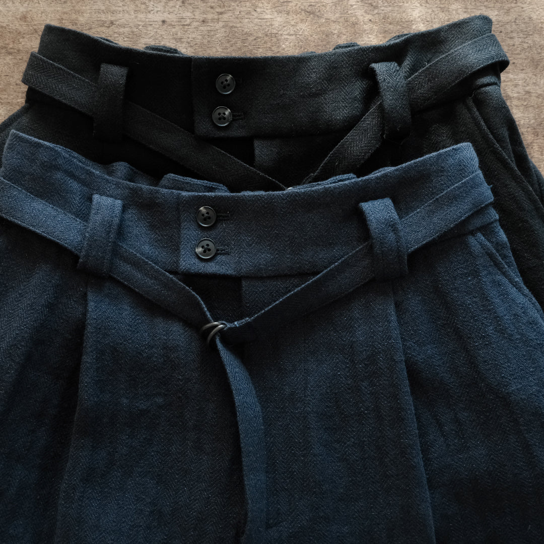 ［SALUÉ］エッグパンツC／ヘリンボーンリネン formal