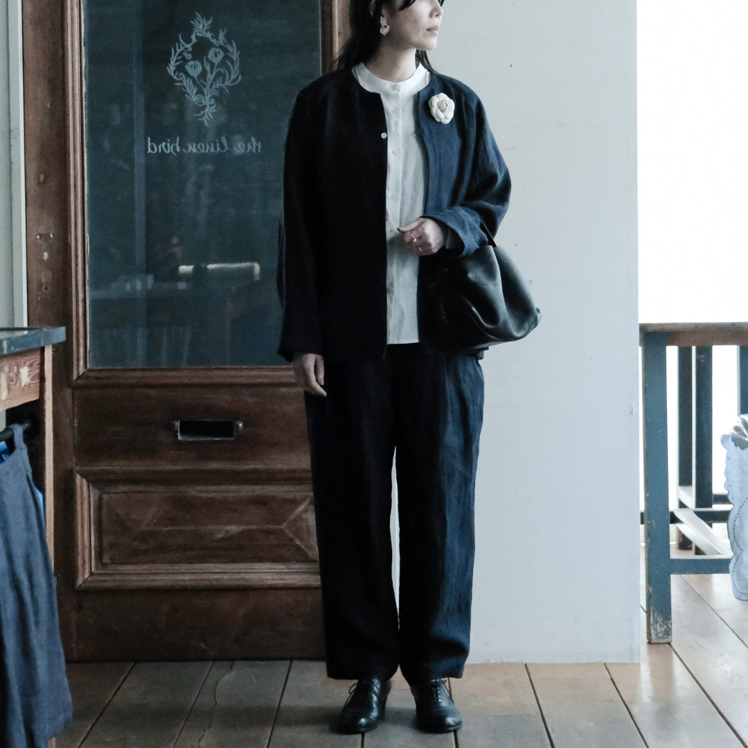 ［SALUÉ］エッグパンツC／ヘリンボーンリネン formal