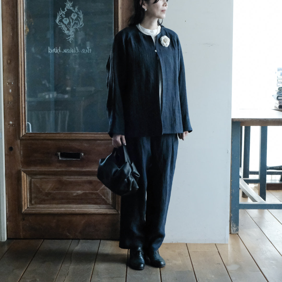 ［SALUÉ］エッグパンツC／ヘリンボーンリネン formal