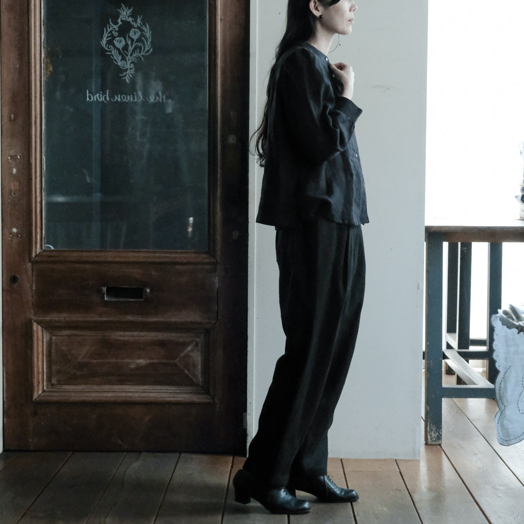 ［SALUÉ］エッグパンツC／ヘリンボーンリネン formal