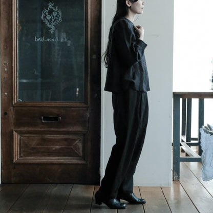 ［SALUÉ］エッグパンツC／ヘリンボーンリネン formal
