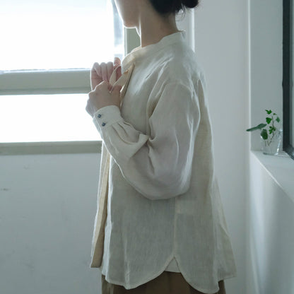 SALUÉ／ボウカラーシャツ／ライトウェイトリネン