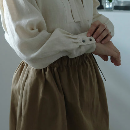 SALUÉ／ボウカラーシャツ／ライトウェイトリネン