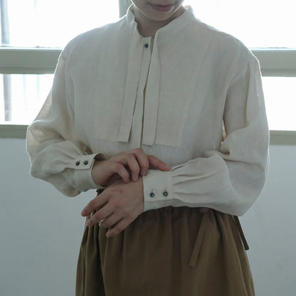 SALUÉ／ボウカラーシャツ／ライトウェイトリネン