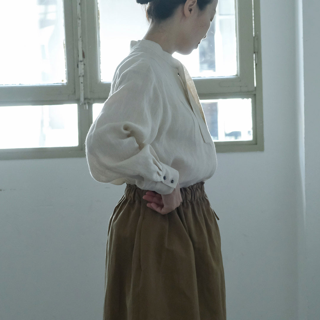 SALUÉ／ボウカラーシャツ／ライトウェイトリネン