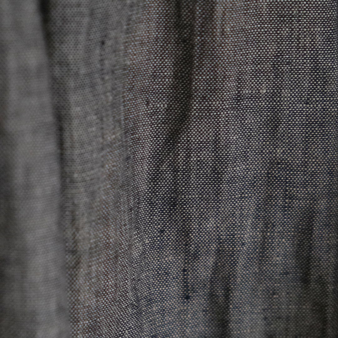 SALUÉ／リトアニアンリネンタックギャザースカート／メランジェダークブラウン