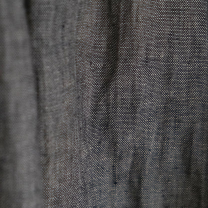 SALUÉ／リトアニアンリネンタックギャザースカート／メランジェダークブラウン