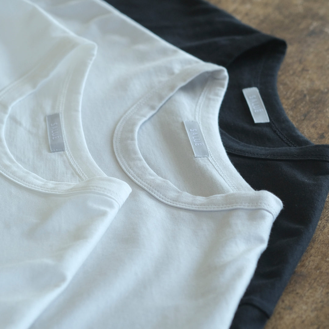 ［SALUÉ］white label スムース ロングスリーブTシャツ（リニューアル）