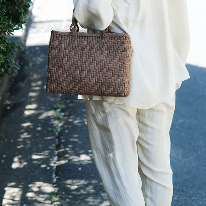 ［宮本工芸］山ぶどうかご あじろ編み 角型2.5分 巻き手