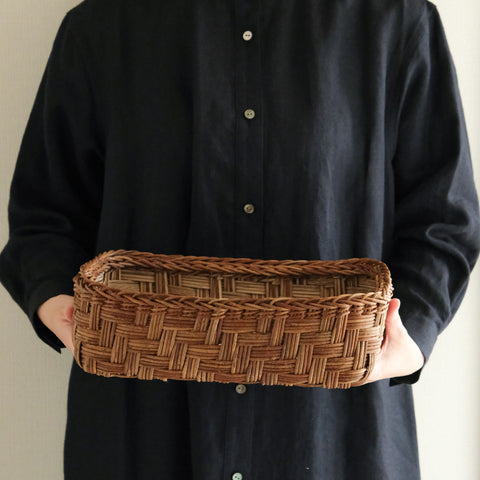 【一部予約商品】【かご展2025】［宮本工芸］あけびかご あじろ編み 整理篭
