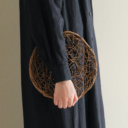 ［宮本工芸］あけびかご 乱れ編み 丸皿