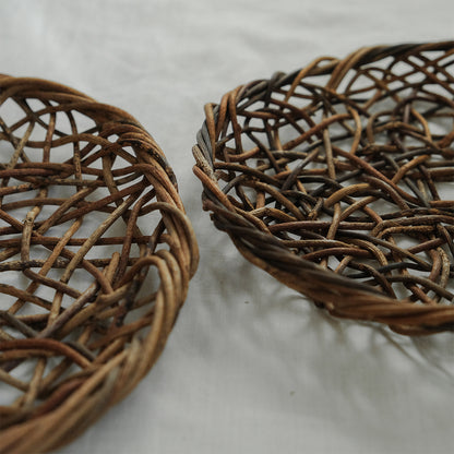 ［宮本工芸］あけびかご 乱れ編み 丸皿